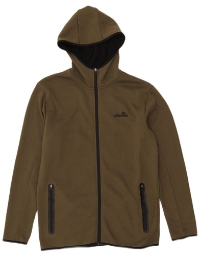Ellesse Mens Zip Hoodie Sweater Small Khaki Polyester CB10