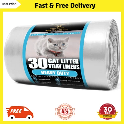 BRANDED Haya Home Eco 30 XL Extra Large Heavy , Duty Cat Litter Tray Liners on a Roll &