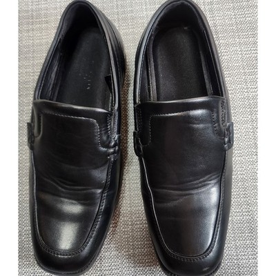 Perry Ellis Kids Size 2 Black Sammy Slip On Black Loafers Dress Shoes
