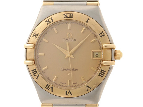 Omega Constellation Half Bar 1312.10 Yellow Gold 33.5mm Yellow...