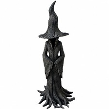 JQZXHQ Witch Figurines and Statues, Resin Gothic 11.8 inches, Black