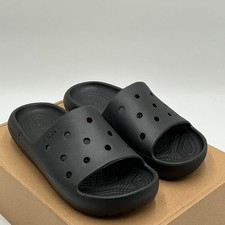 Crocs Classic Sandals Kids US 4 Black Slip On Round Toe Perforated Slide Eby3712