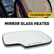 Mirror Glass Heated Turn Signal Passenger Side RH for 2003-2007 GMC Sierra YUSon
