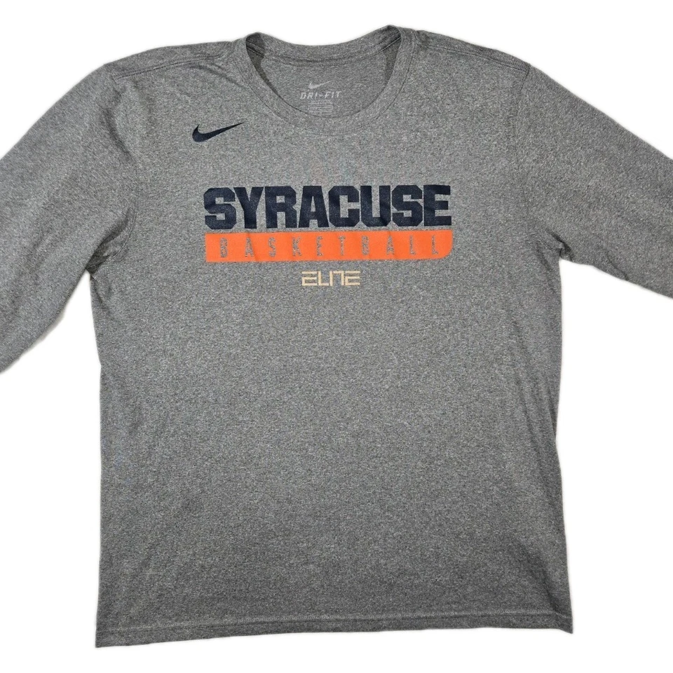 Camiseta de baloncesto Nike DriFit Elite Syracuse manga larga gris para hombre grande Foto 2 de 4