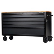 Image of BUNKER 5 Drawer Workbench Roller Tool Cabinet, 61", Grey