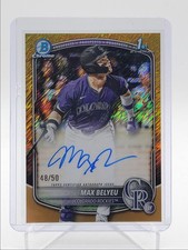 MAX BELYEU 2025 BOWMAN CHROME DRAFT 1ST GOLD SHIMMER AUTO /50 Q3967