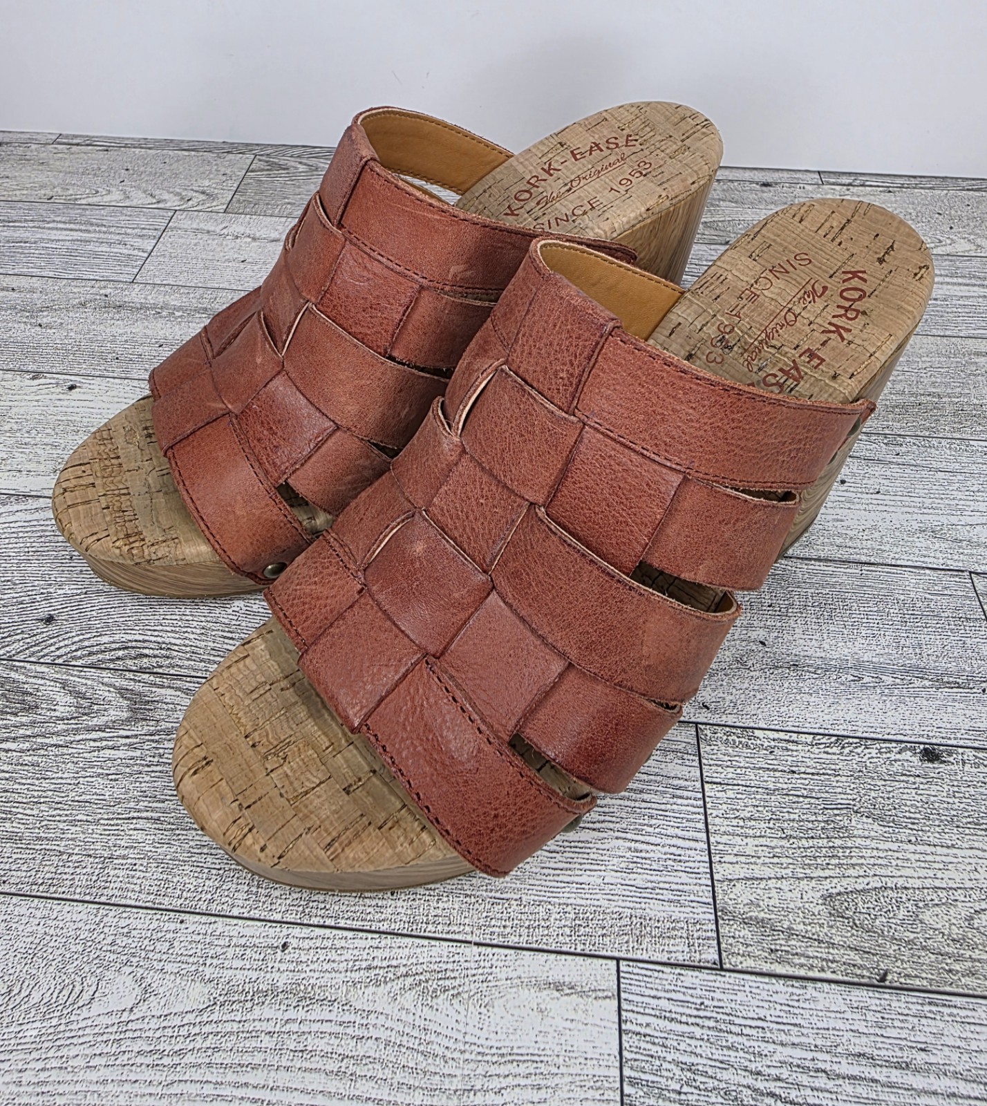 Kork-Ease Devan Platform Sandals Orange Leather B… - image 5