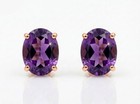 GENUINE 4.36 Cts AMETHYST STUD EARRINGS 14K ROSE GOLD PLATED (.925) - NWT — photo 4