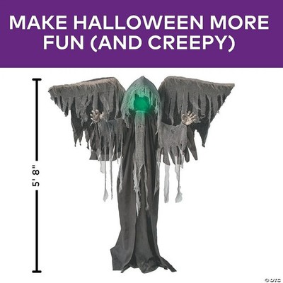 Halloween 5 Ft. 8'' Reaper with Animatronic Wings Decoration Prop With Sound New