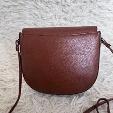 Burberrys Nova Check Leather Crossbody Shoulder Bag Vintage Brown