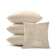 Velvet Cushion Covers or Filled Cushions Set of 4 Decorative Sofa Throw 18 x 18"