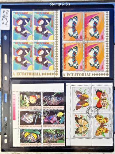 Butterfly High Quality 4x BLOCK STAMP Sets - World Butterflies Collection Stamps