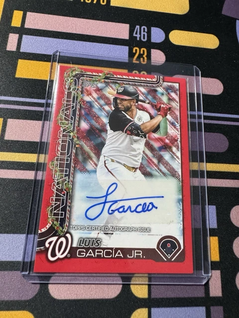 2025 Topps Holiday Luis Garcia Jr Autogramm /10 rot