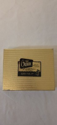Vintage Crown Playing Cards Double Deck Gold Box Heines Publ Co Plastic Coated