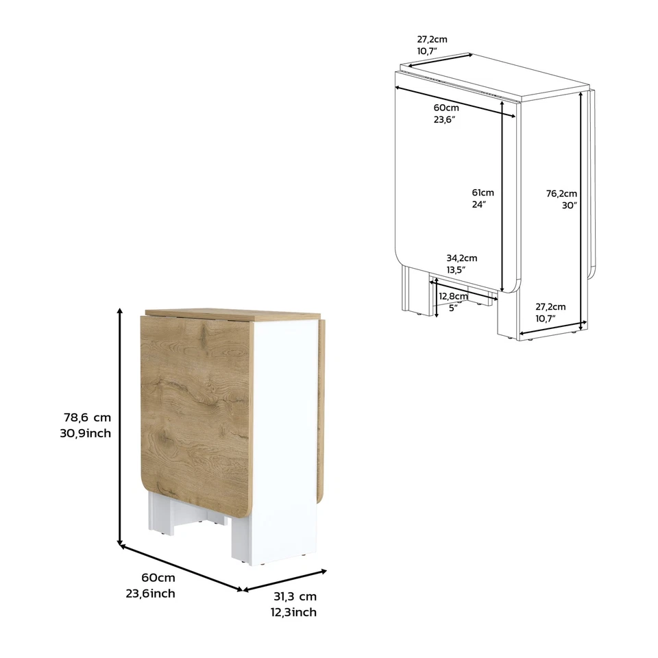 Folding Table - Expandable Design, 3 Forms - Image 3 of 4