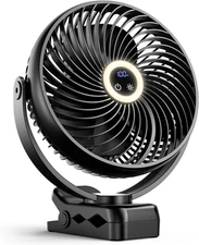 xasla 10000mAh Portable Clip on Fan, 8 inch Rechargeable Assorted Colors