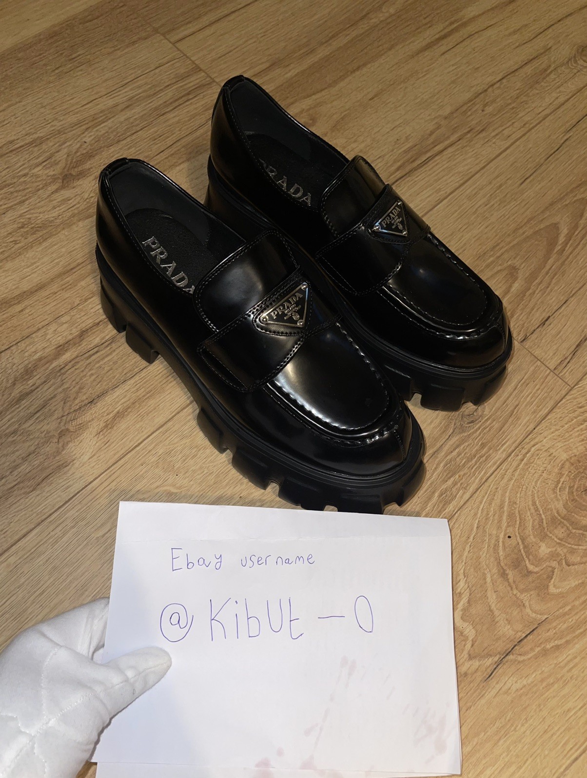 Prada Monolith Black Brushed Leather Loafers Shoes UK 7 EU 40 US 10 RRP £950