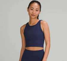 Lululemon Power Pivot Tank Ribbed Luxtreme Navy Blue Womens Size 4
