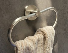 Kosmos Tec Handtuchring Metall Edelstahl-Look matt gebürstet oval