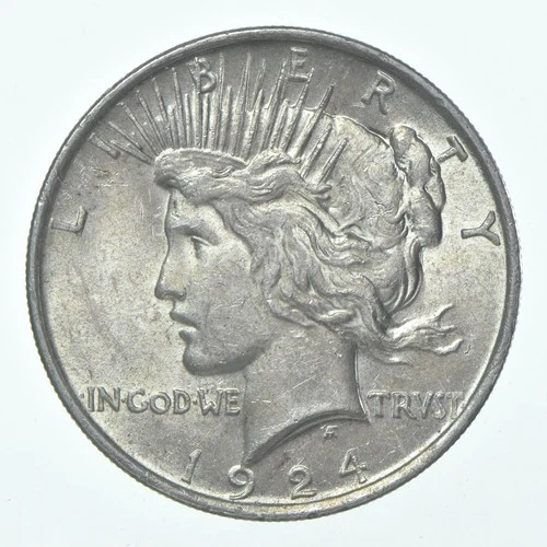 (1) 1924 (P) Choice AU Peace Silver Dollar 90% - CH AU Almost Unc - Luster *9242