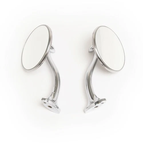 Swan Neck Rear View Mirrors 4" Stainless Steel Retro Classic Hot Rod Chevy Ford