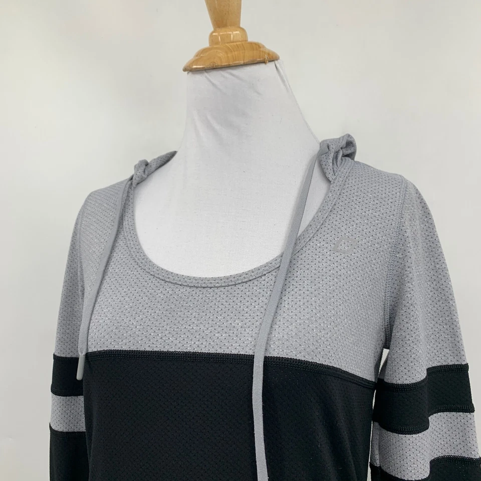 Sudadera con Capucha Lorna Jane Para Mujer S Pequeña Gris Negra Manga Larga Cuello Redondo Pullover Foto 3 de 4
