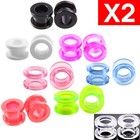 Silicone Flexible Ear Tunnels Plugs Stretchers Expander Flesh Ear Body Jewellery