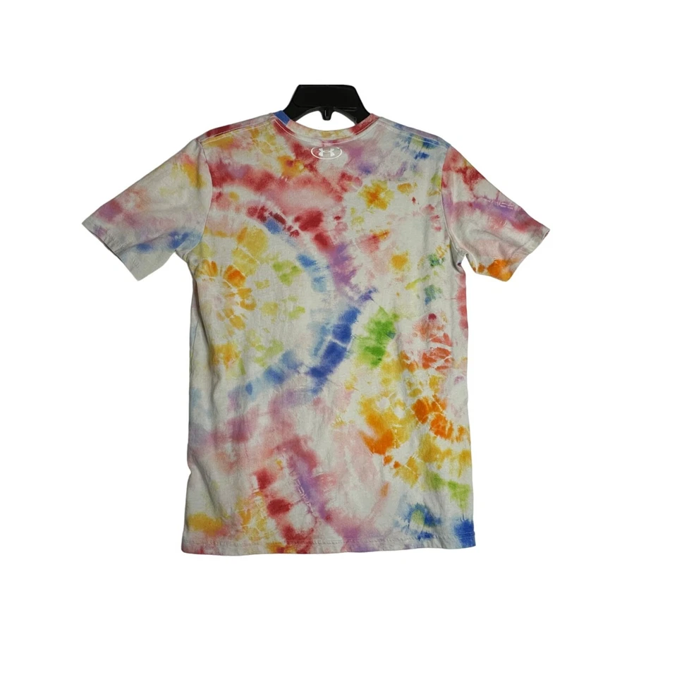 Camiseta Under Armour Suelta Heatgear Rainbow Tye Die Manga Corta Mujer Pequeña Foto 3 de 3