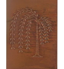 Primitive Country Punched Tin Piesafe Cabinet Panel Willow in Rustic Tin Color