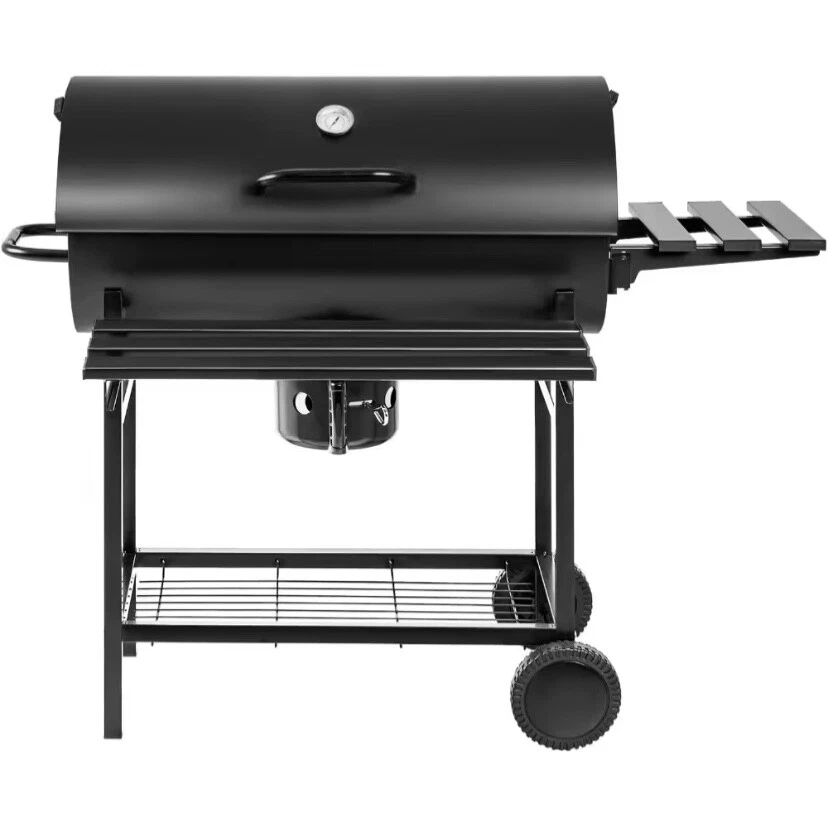 BBQ Charcoal Grill with Three Item Racks Thermometer Double-Layer Chrome-Plated - Image 4 of 4