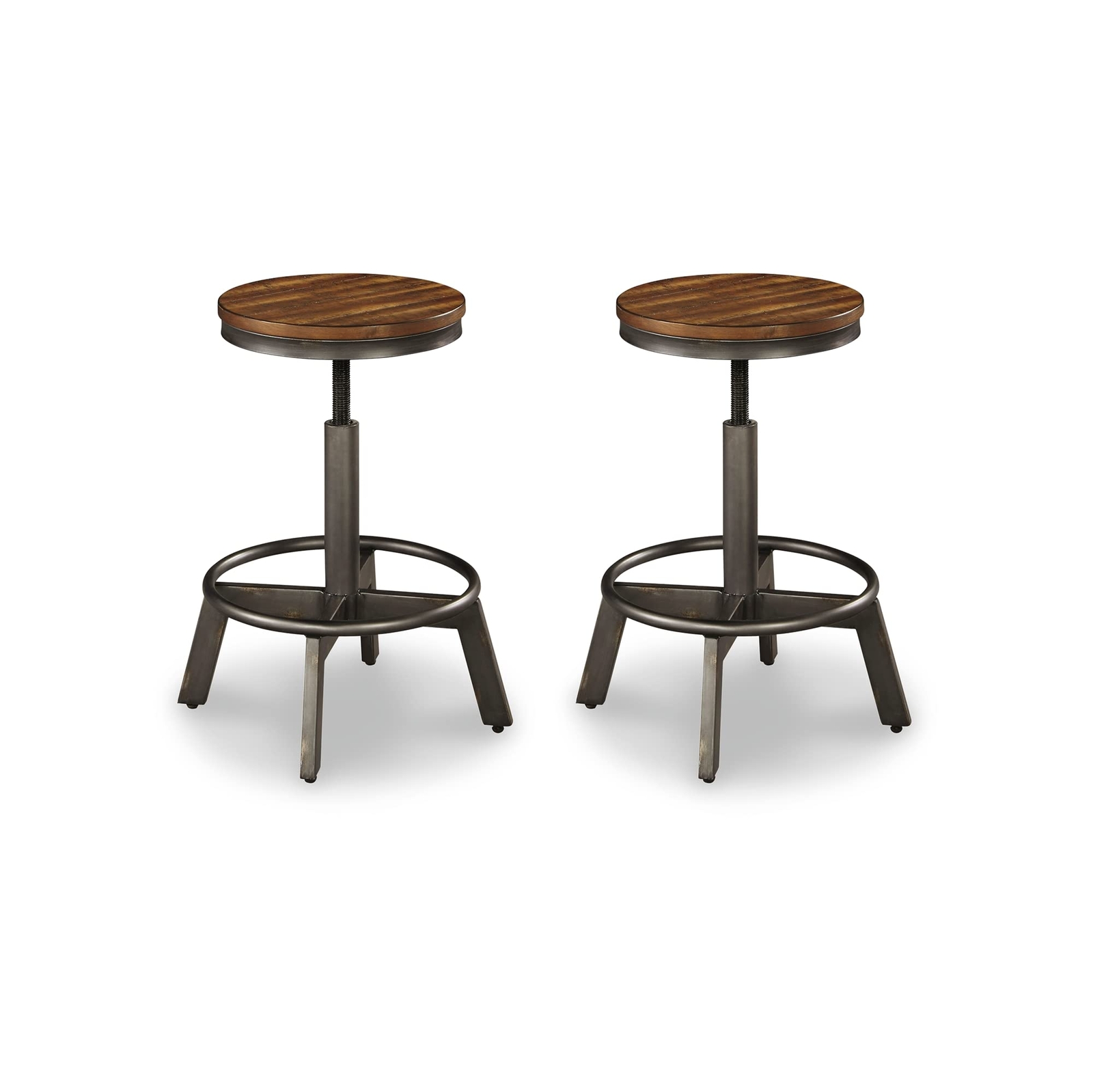 Signature Design by Ashley Torjin Industrial 24" Adjustable Height Barstool 2...