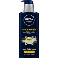 MEN Maximum Hydration 3-in-1 Body Lotion with Aloe Vera, for Dry Skin, 16.9 Oz