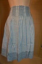 Blue and white Gingham check Half Apron.