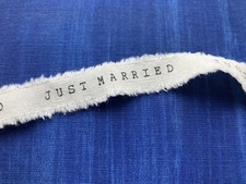 Bawełniana girlanda Dekoracja Just Married Naturalna postrzępiona krawędź Wstążka Ślub