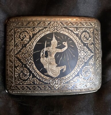 VINTAGE SIAM SILVER NIELLO CIGARETTE CASE