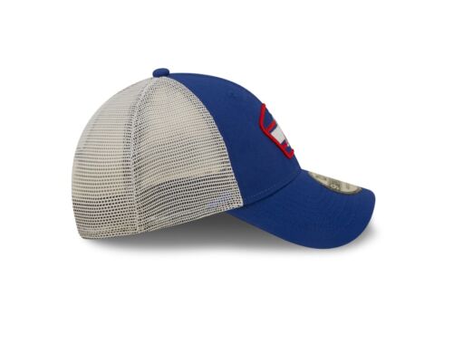 New England Patriots New Era Logo Patch Trucker Mesh 9Forty Snap back hat -Blue - Bild 6 von 7