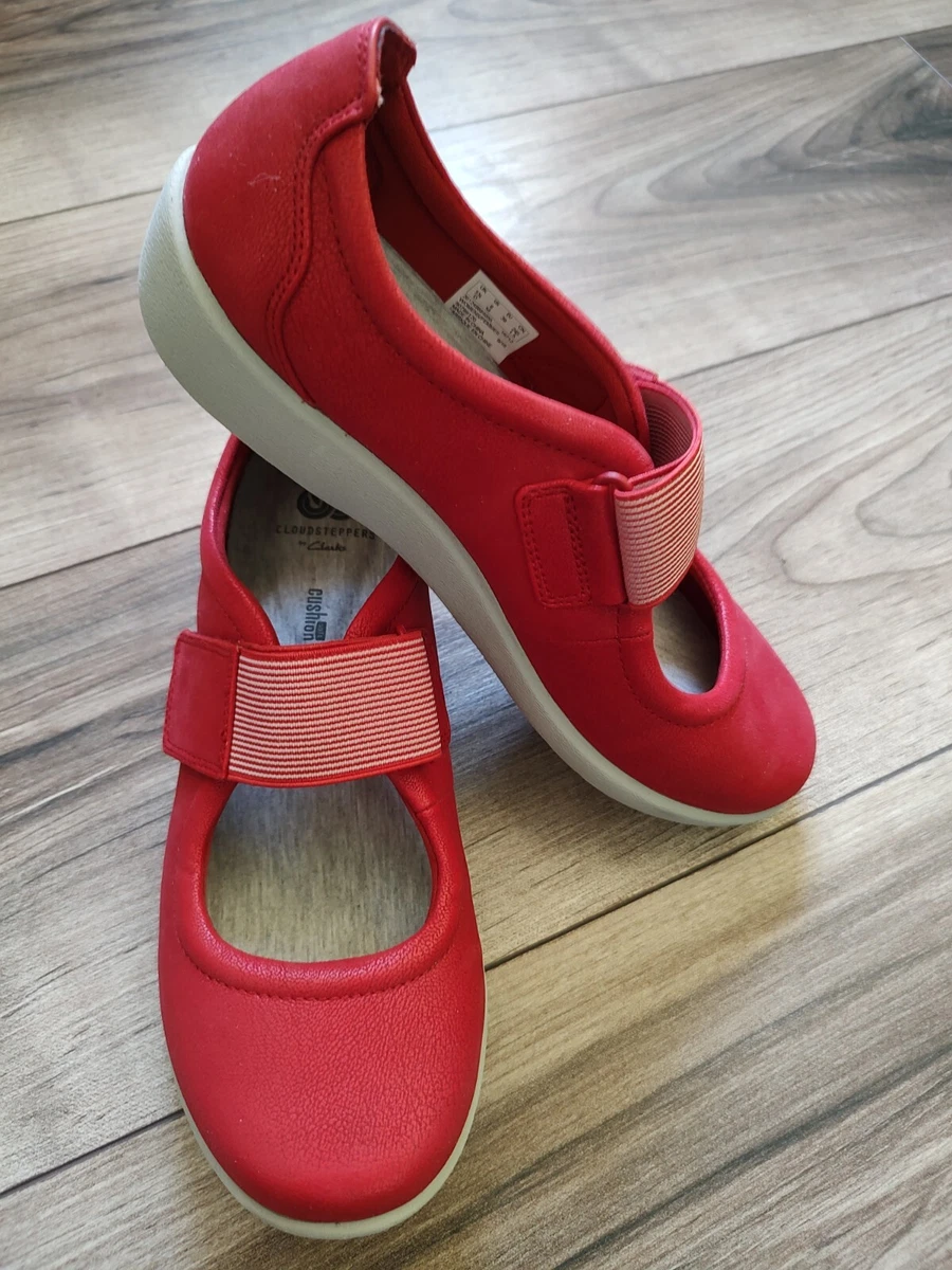 Womens Clarks cloud steppers Shoes In Red UK Size 5.5