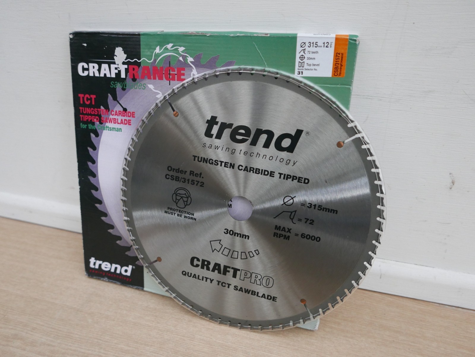TREND CSB/31572 315MM 72T TCT TABLE SAW BLADE DEWALT MAKITA ETC