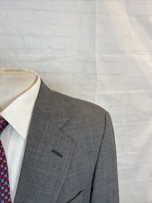Jos A. Bank Men's Gray Houndstooth Wool Suit 42R 34X28 $795 | eBay