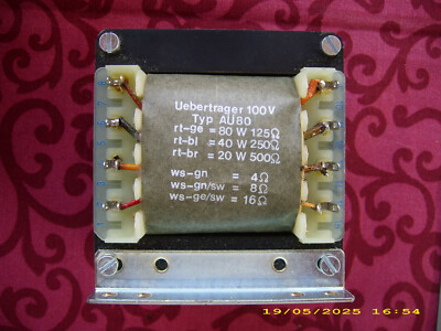Audio Übertrager 100V WHD AÜ80 (T80) , 20- 40- 80W / 4-8-16 Ohm , Röhre , NEU !