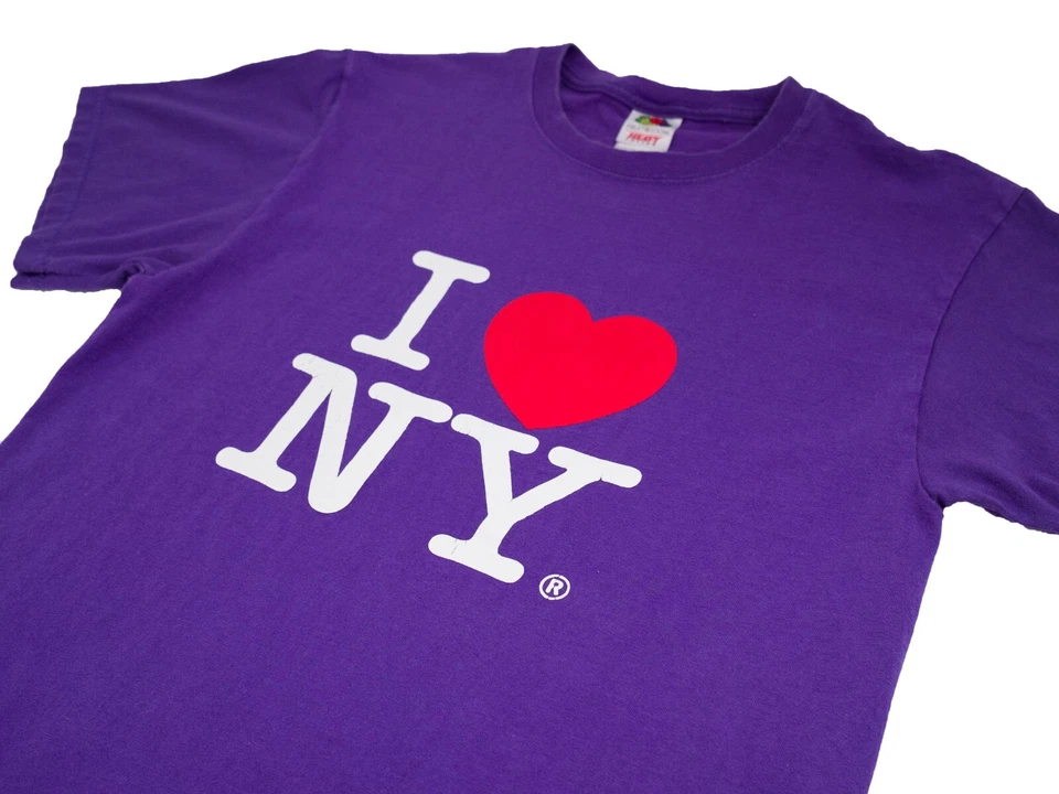 Camiseta masculina I Heart NY L Love Travel EUA turista icônica vintage peso pesado FOTL - Imagem 3 de 4