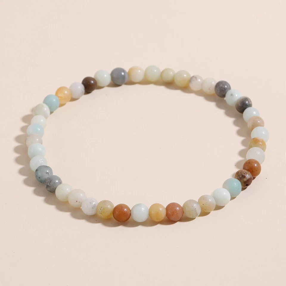 6mm Natural Stone Beads Onyx Rhodonite Amazonite Bracelet Women Men Jewelry - Image 4 of 4