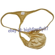 Men's String Thong T-Back Underwear Pouch Glossy Micro Tangas Stain Jockstrap