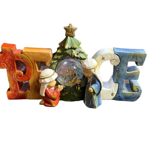 Figura de belén globo de nieve paz adorno de escritorio figura - Imagen 2 de 9