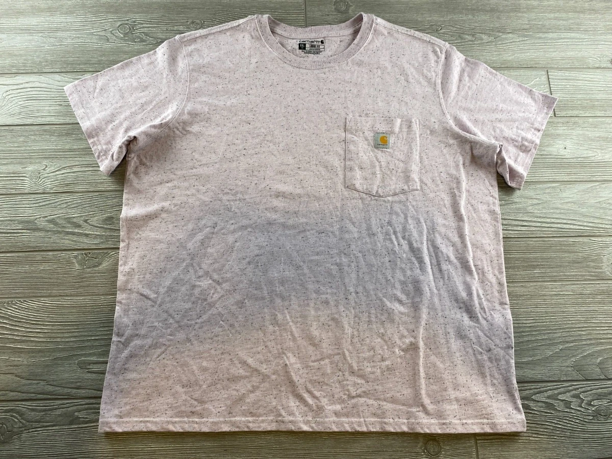 Carhartt Loose Fit Heavyweight Short Sleeve Pocket T Shirt Pink Womens Size XXL