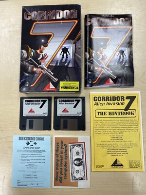 Corridor 7: Alien Invasion IBM 3.5  HD Disks, UNTESTED AS IS