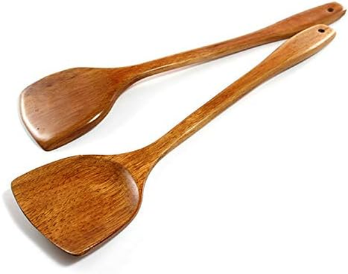 Wooden Spatula for Cooking Nonstick, Kitchen Wok Spatula Utensil Set,15" Wooden - Picture 12 of 12