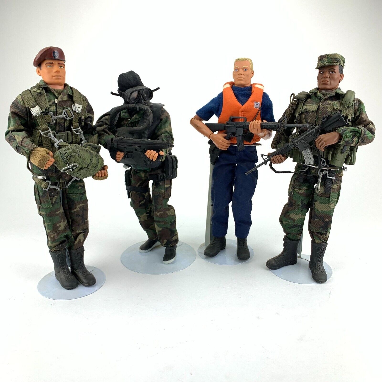 Lot of 4 The Ultimate Soldier 21st Century Toys 12" Action Figures w/Stands