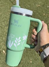 1x Piece Stanley Tumbler Flower Accessories 40oz 30oz Vinyl Sticker Decal
