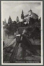 RPPC Train Trolley Coach to Kurhaus Hotel Walzenhausen Switzerland 1937